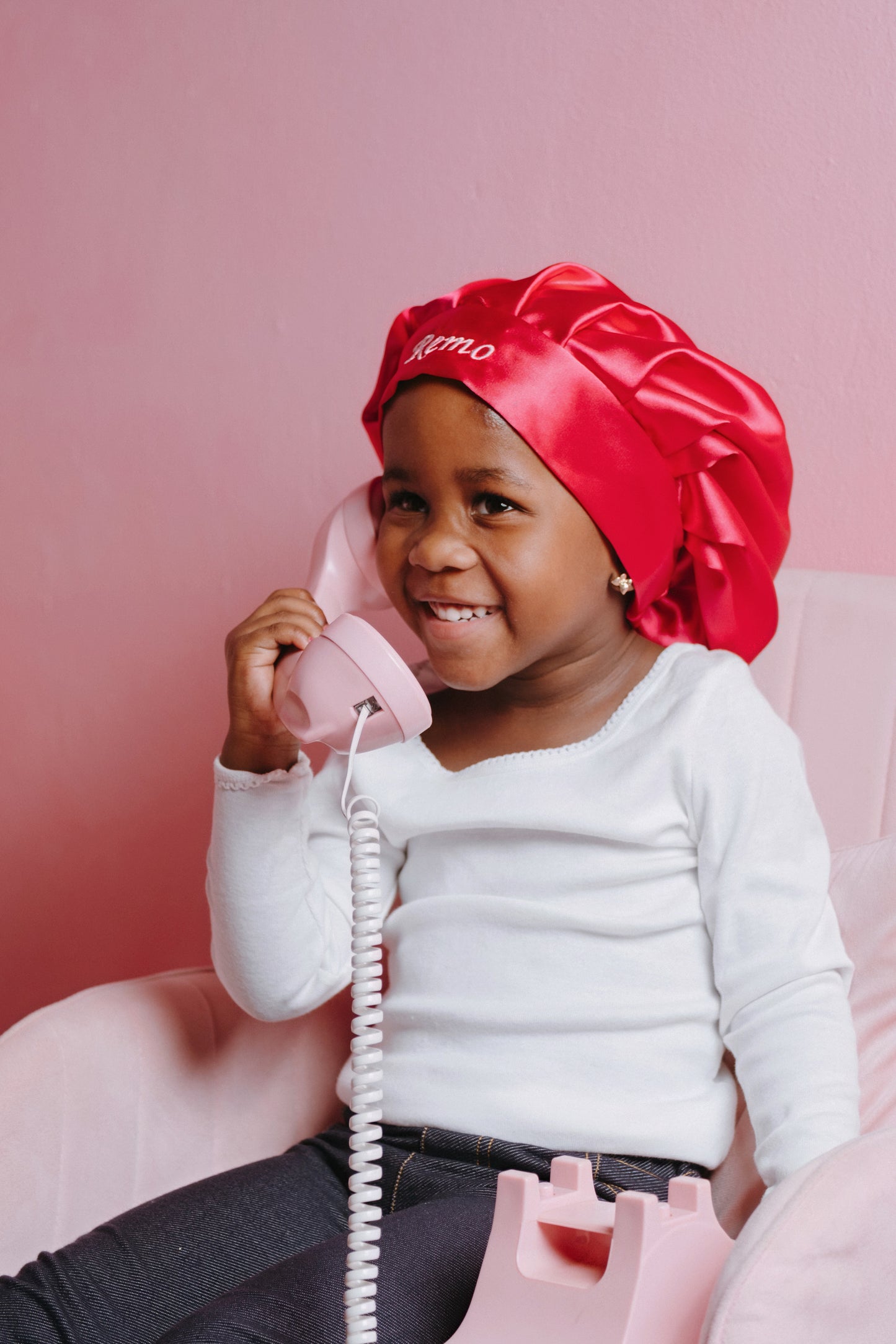 Kids’ Satin Bonnet- Cerise Pink