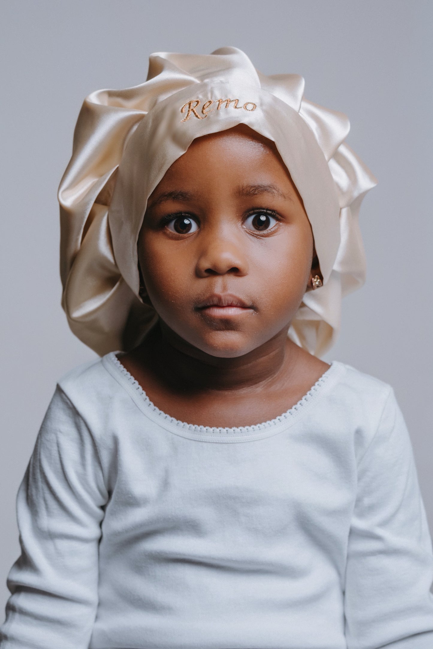 Kids’ Satin Bonnet- Champagne