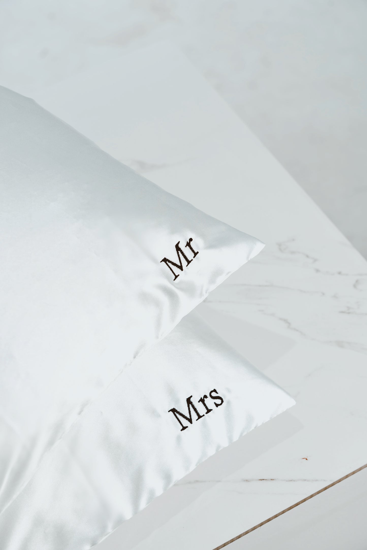 Personalised Satin Pillow Case Set- White