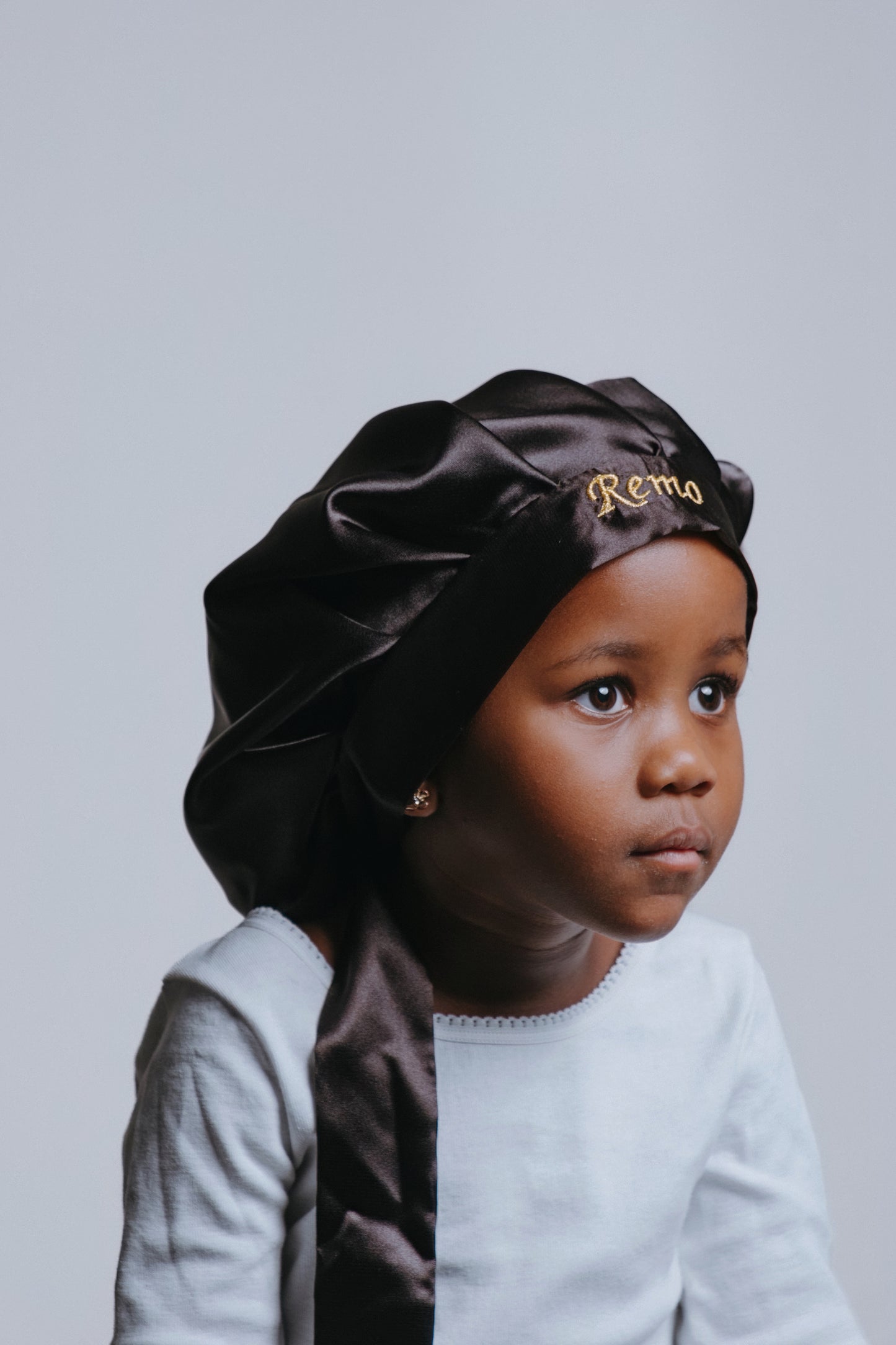 Kids’ Satin Bonnet- Black