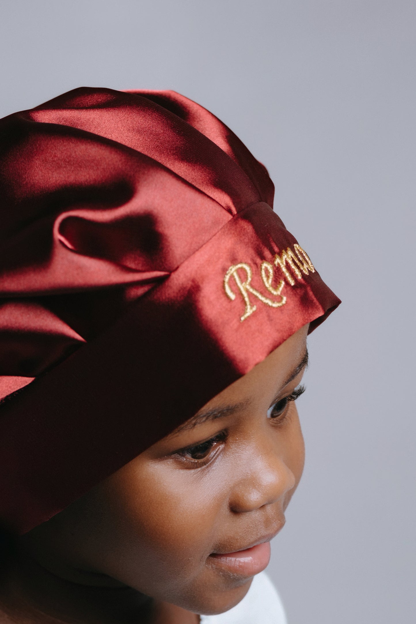 Kids’ Satin Bonnet- Burgandy