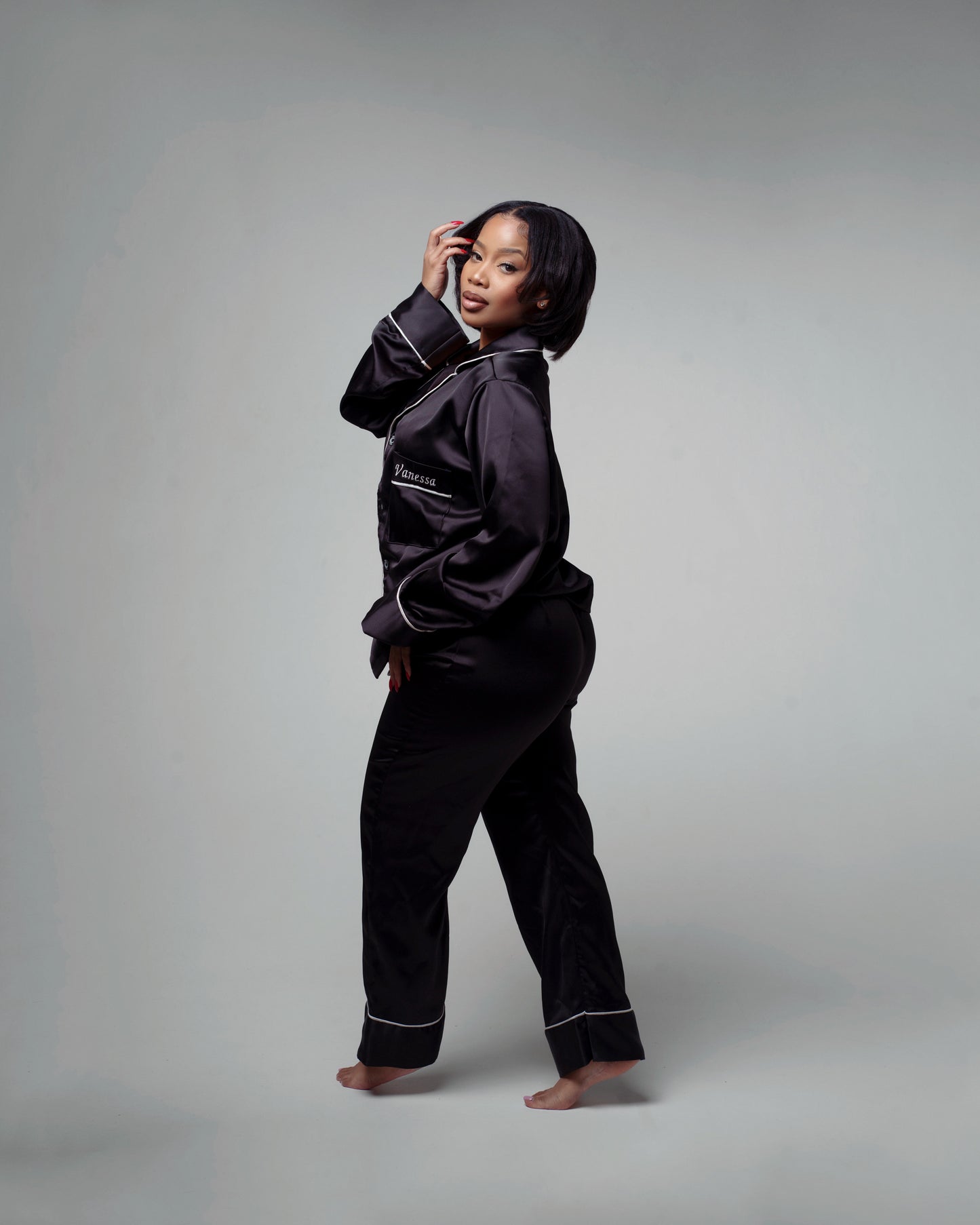 Satin Pajamas - Black