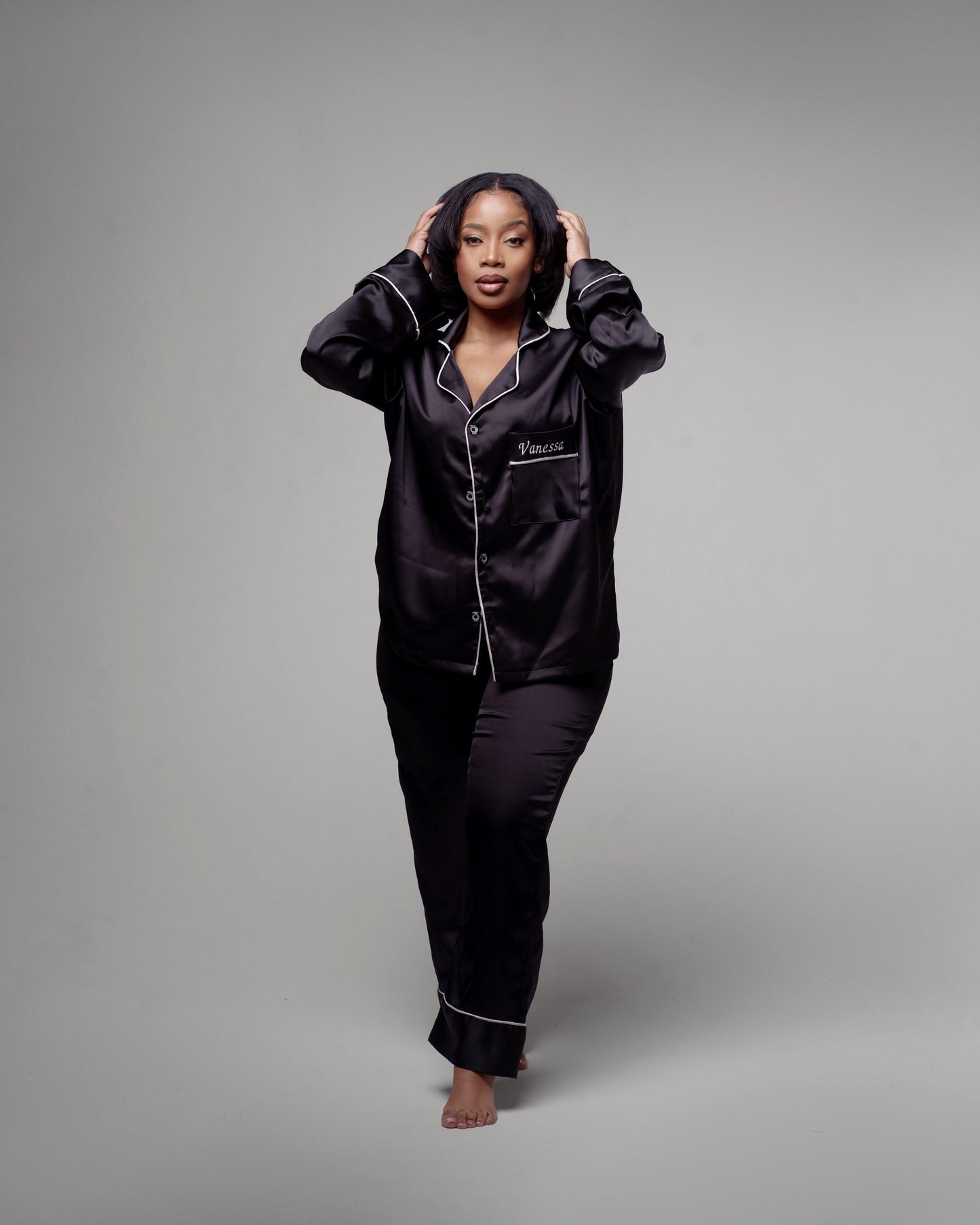 Satin Pajamas - Black