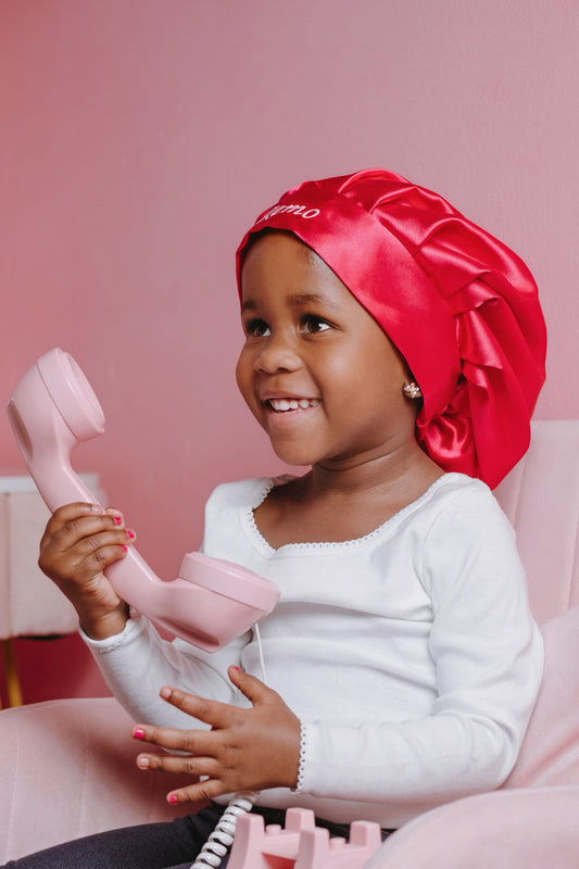 Kids’ Satin Bonnet- Cerise Pink