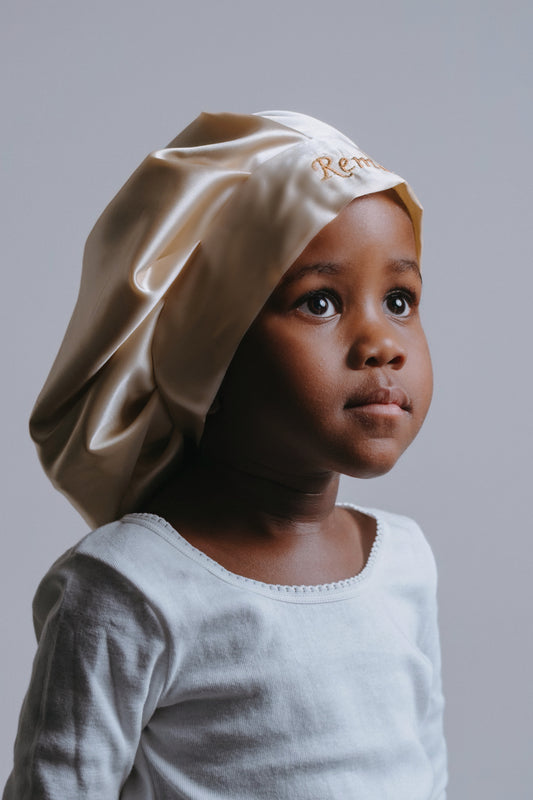 Kids’ Satin Bonnet- Champagne