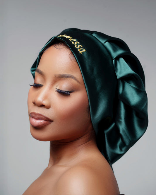 Satin Bonnet- Green